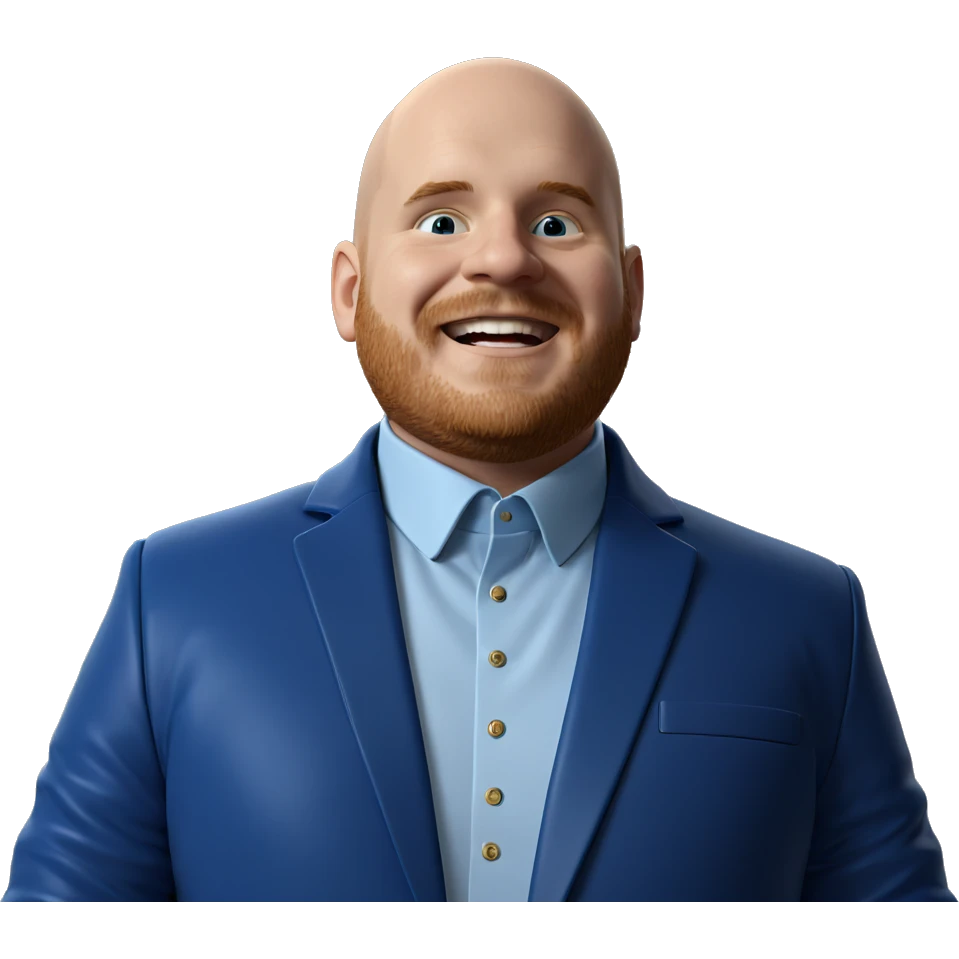 bald guy in blue jacket emoji