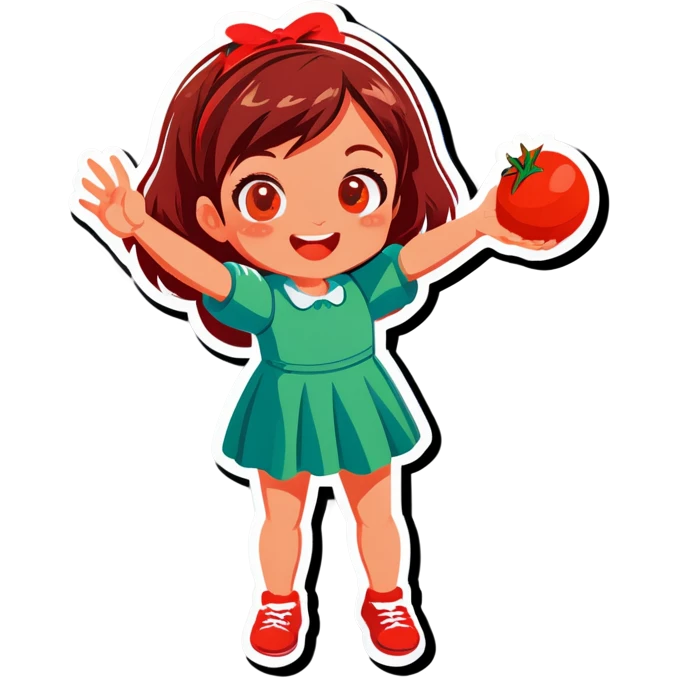Girl throwing tomato emoji