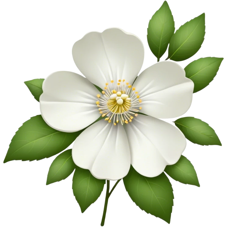 single Cherokee rose, straight stem emoji