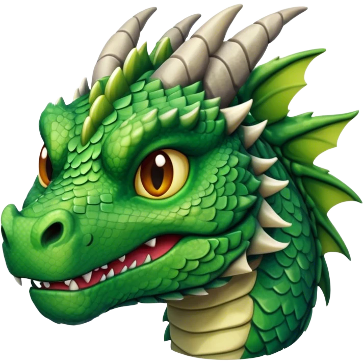 Cinematic Noble Giant Green scaled Dragon Portrait Emoji, Poised and awe-inspiring, with a massive, rugged form carved from ancient stone, featuring intricately textured scales that resemble weathered granite and basalt, and piercing, stony eyes echoing the strength of timeless mountains; rendered with lifelike detail and earthy natural highlights, high shine, formidable and grounded, styled with an aura of primordial majesty, focused and resolute, soft glowing outline, capturing the essence of an enduring rock titan ready to surge from the screen with ageless power! emoji