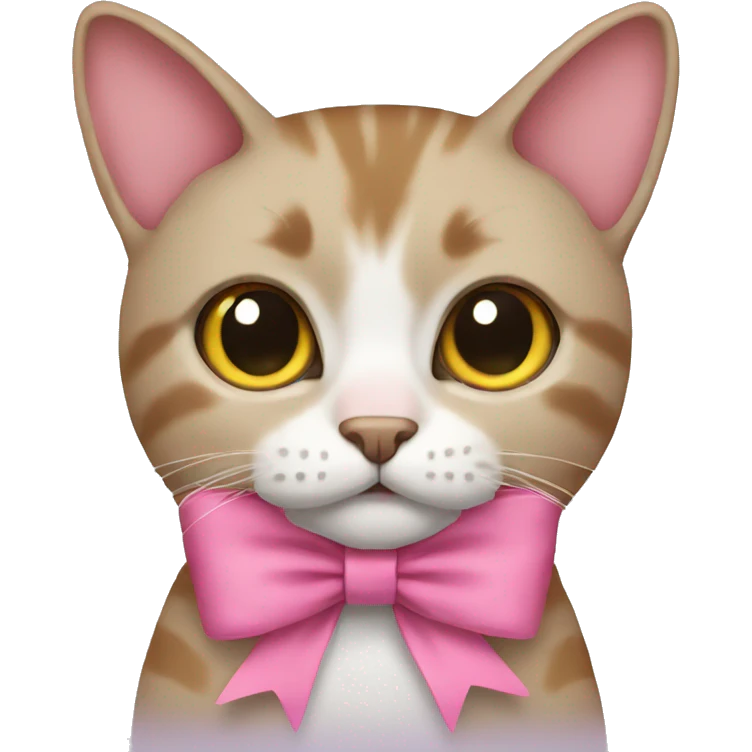 A cat wearing a pink bow  emoji