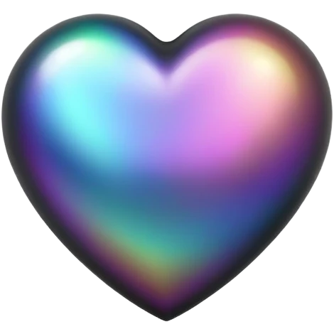  Iridescent black dark heart emoji