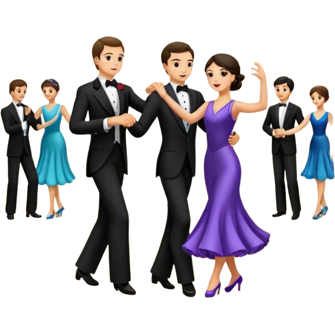 Esibizione di danze standard in palazzetto dello sport con i giudici che danno preferenza con voto emoji