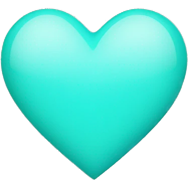 a light turqoise colour heart  emoji