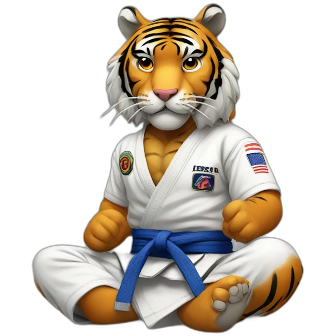 BJJ seated guard  Tiger  emoji