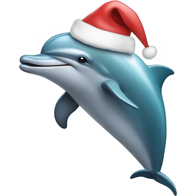 Dolphin wearing a Santa hat  emoji