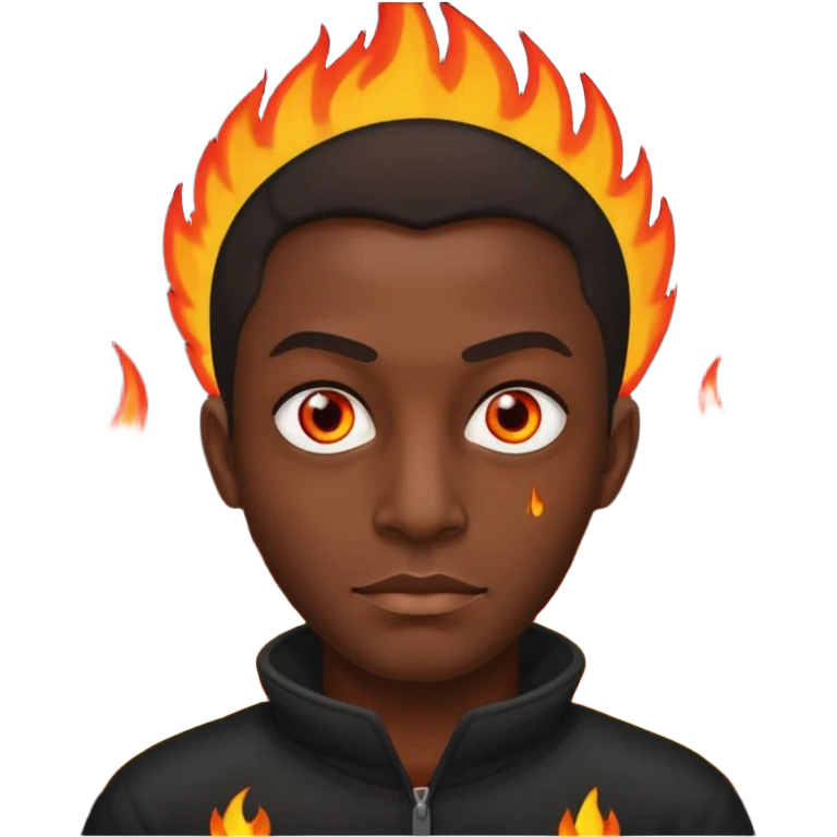 Black man with fire eyes emoji