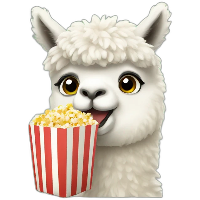 alpaca eating popcorn emoji