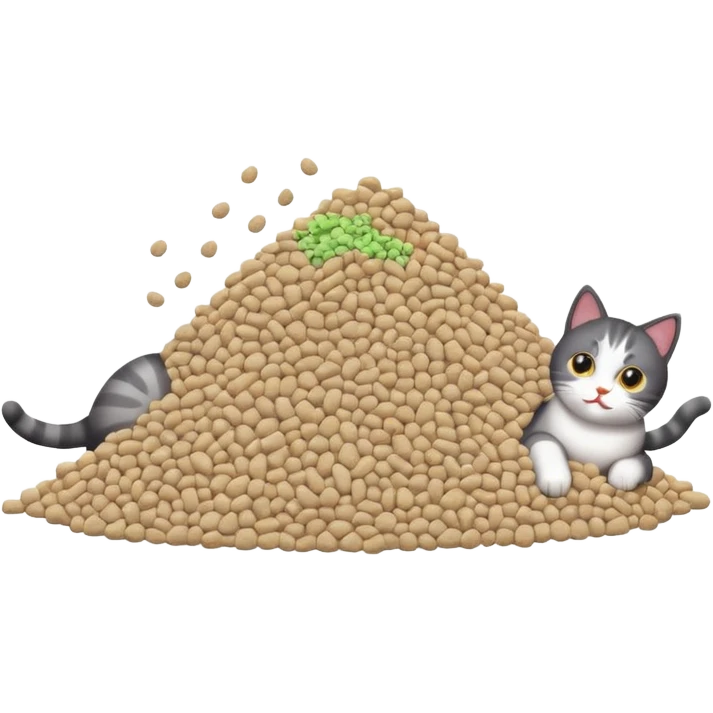 a pile of cat litter (white) emoji
