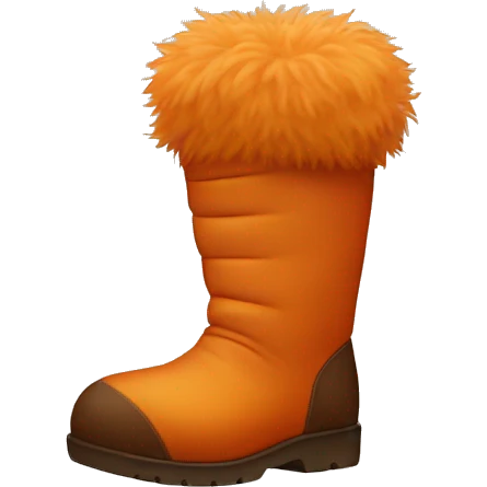 Orange/brown coloured fluffy boots  emoji