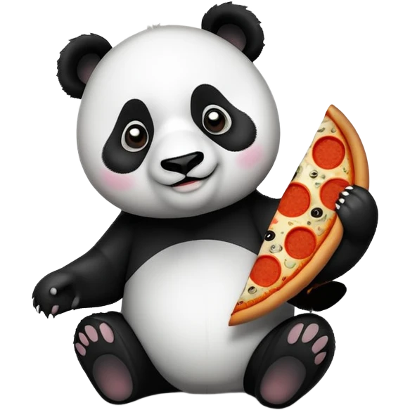 Een panda die een pizza eet  emoji