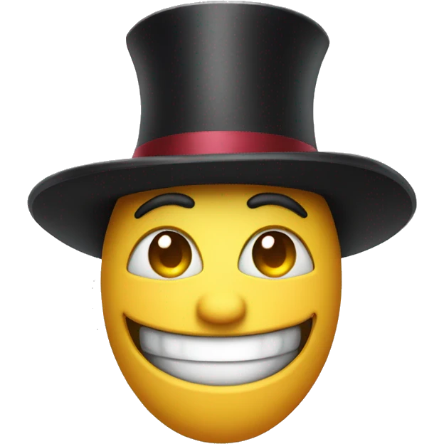 Happy face with a spintop hat emoji