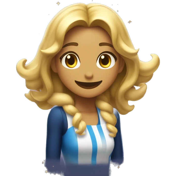 Sua expressão é gentil e serena, com um sorriso caloroso. Ao seu redor, pairam pequenos efeitos mágicos, como faíscas douradas e um leve brilho de aura celestial. O fundo pode incluir tons suaves de azul e estrelas para destacar sua natureza cósmica. emoji