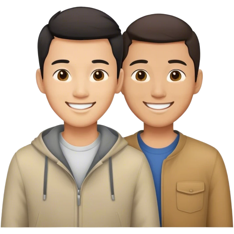 couple ou asian male friends emoji