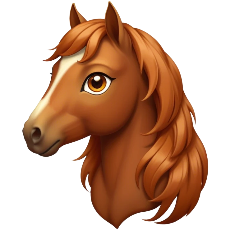 Cinematic Elegant Chestnut Horse Portrait Emoji, Head held high with a serene, graceful gaze, showcasing a magnificent chestnut fur with a radiant shimmer, flowing mane and tail, and luminous amber eyes that exude beauty and grace, Simplified yet majestically refined features, highly detailed, glowing with a soft, ethereal light, high shine, poised and breathtaking, stylized with an air of pure elegance, capturing the essence of a stunning and graceful steed, so beautiful it feels like it could gallop out of the screen with effortless charm! emoji