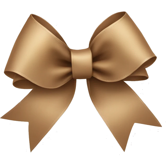 Light brown ribbon bow with only two loops emoji
