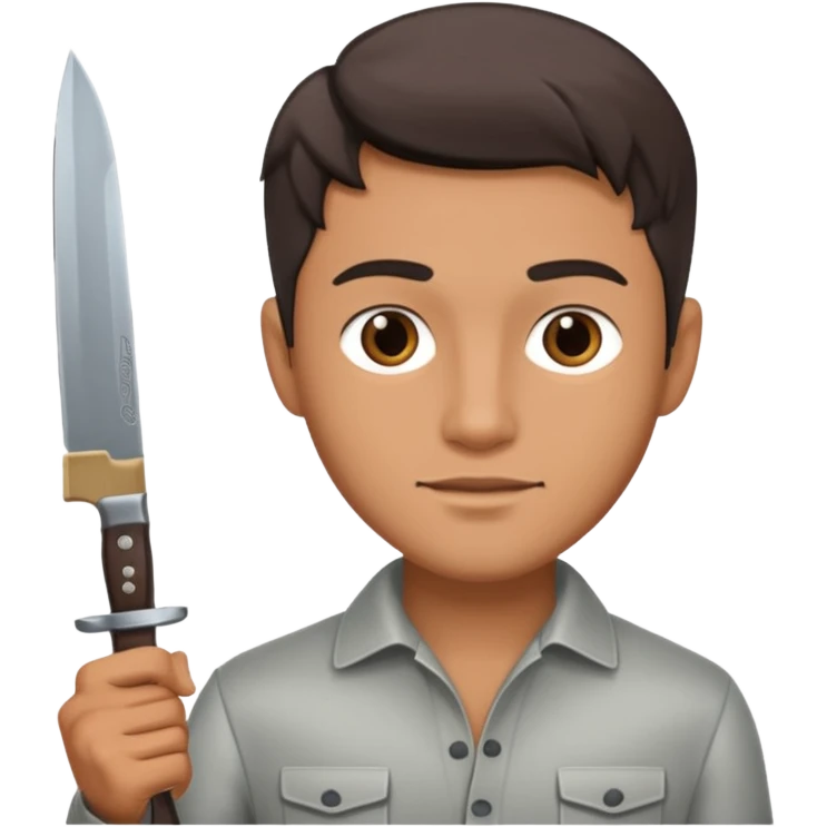 Un señor guapo con un cuchillo  emoji