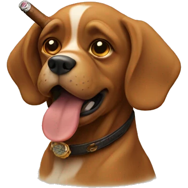 dog smoking a cigar emoji
