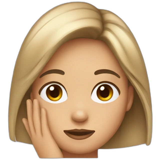 girl hand on face emoji