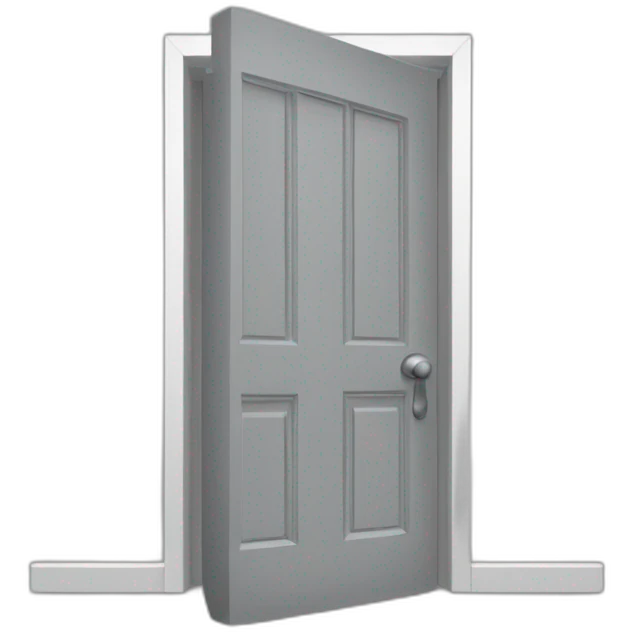 One gray  open door emoji