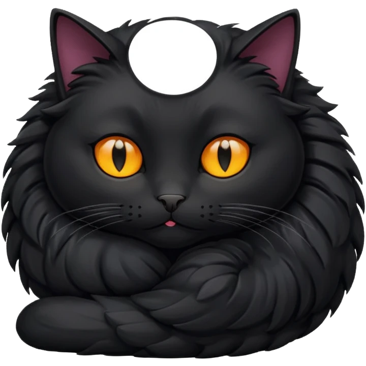 Black cat curled up emoji