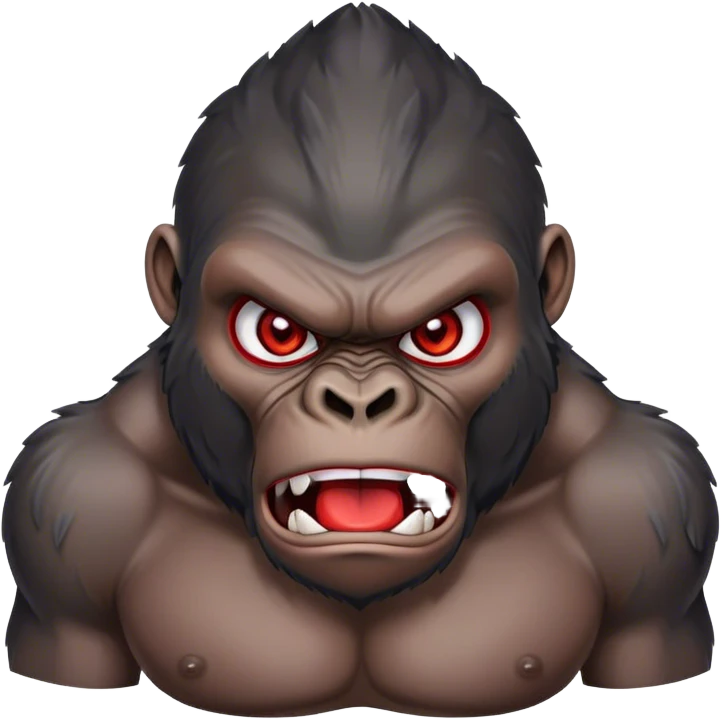 angry looking gorilla red eyes and abs emoji