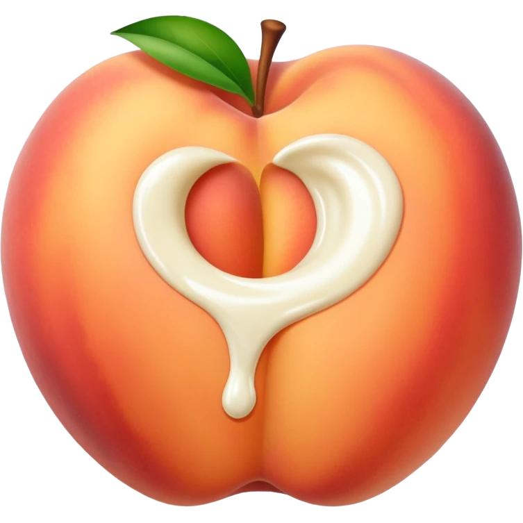 White cream on a peach emoji