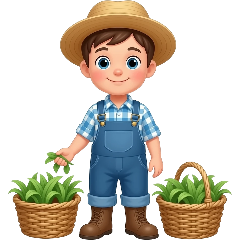 The cartoon farmer's child full body emoji