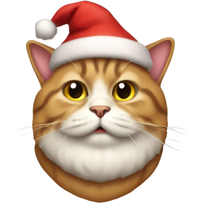 Fat cat dressed as Santa Claus  emoji
