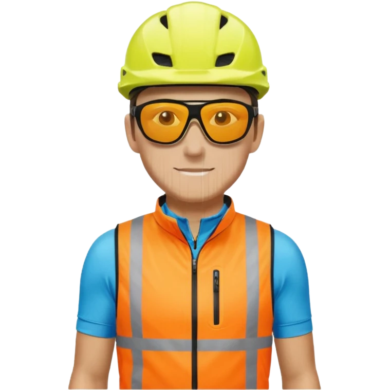 Cyclist with hi-vis vest, while cyclig emoji