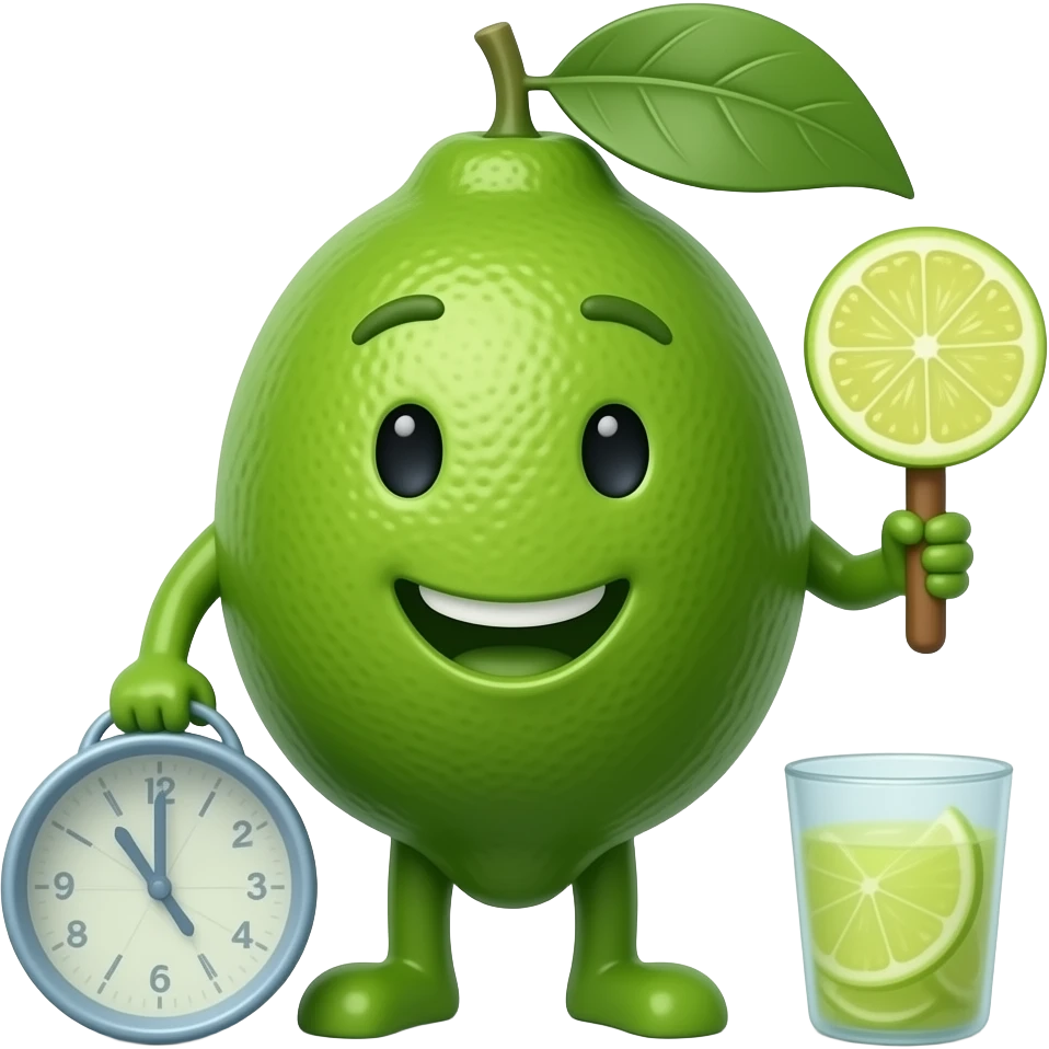 Quiero limones verdes con caras y haciendo cosas emoji
