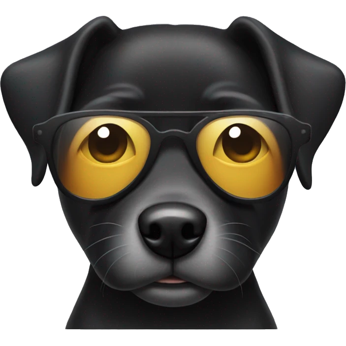 Black dog with sun glasses emoji