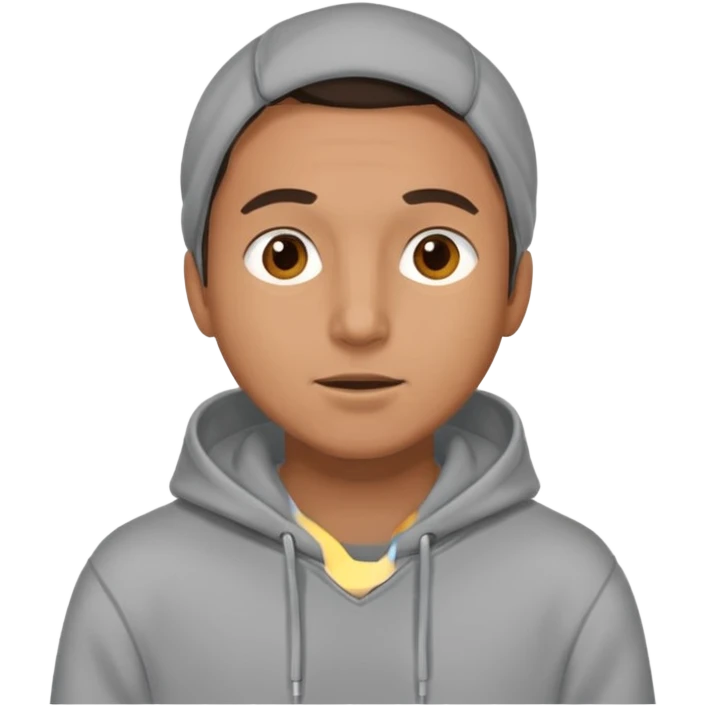 guy standing in a hodie and talking emoji