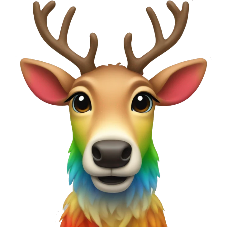 Rainbow reindeer  emoji