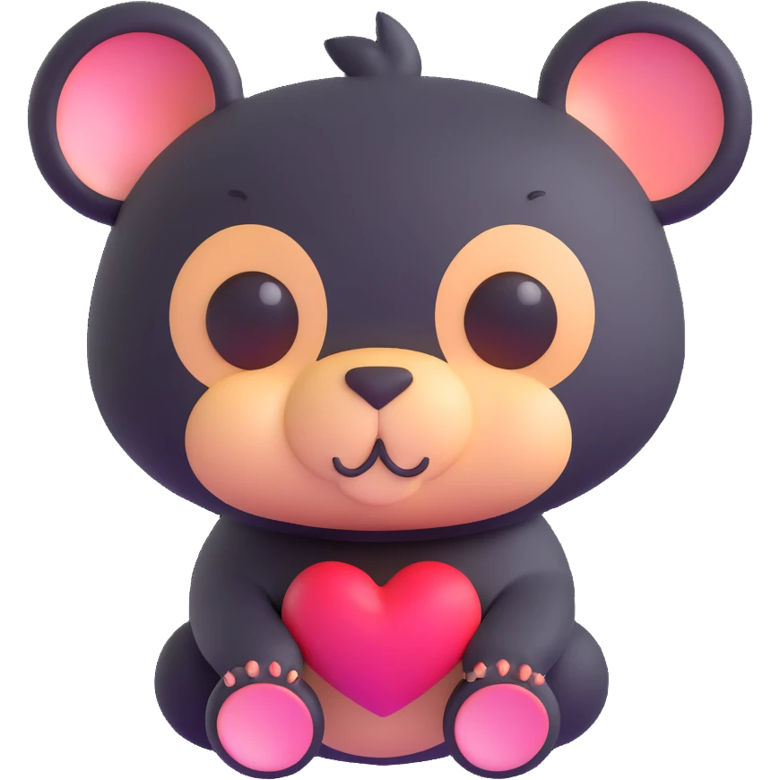 cute animal with heart eyes emoji