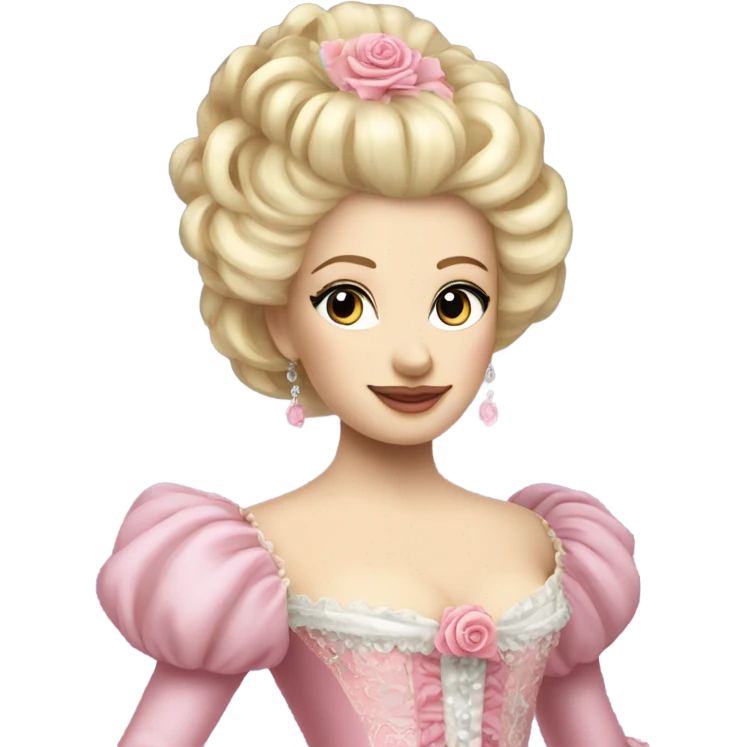 Beautiful highly detailed rococo princess with blonde hair and a pink gown Marie Antoinette  emoji
