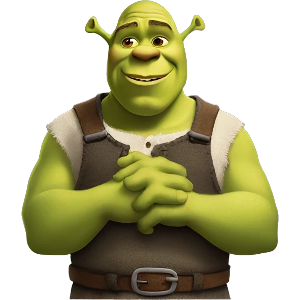 shrek hand on his heart rise his hand emoji