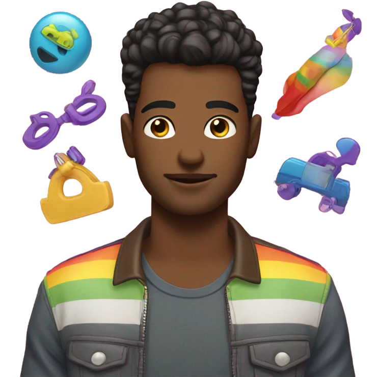 Gay guy with toys emoji