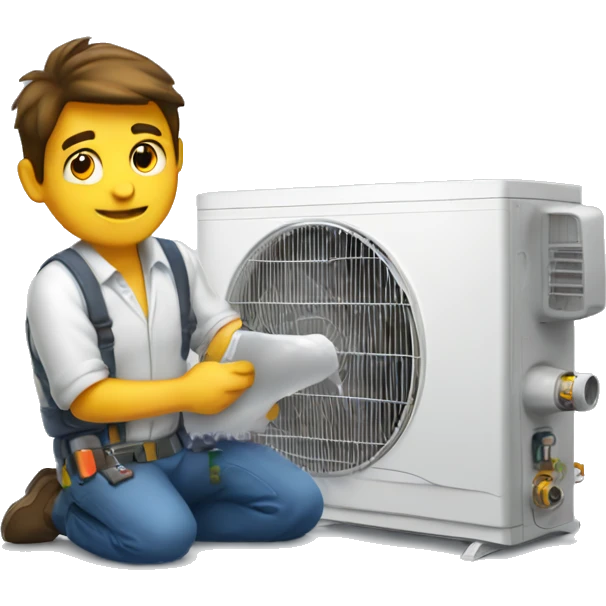 Guy working on air conditioner  emoji