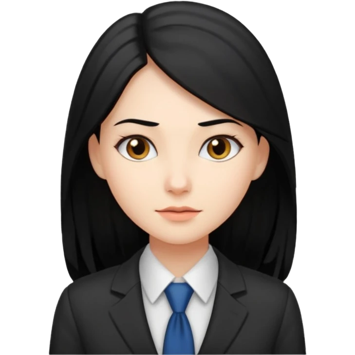 검정 긴머리에 청순한 직장인의 모습 emoji