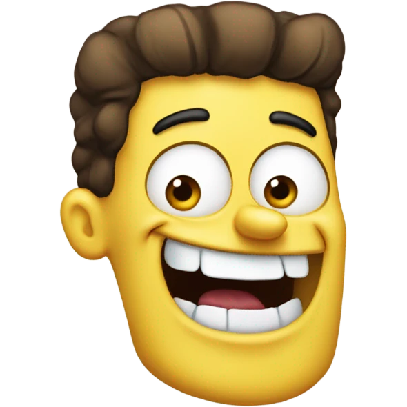 human spongebob with wide teeth  emoji