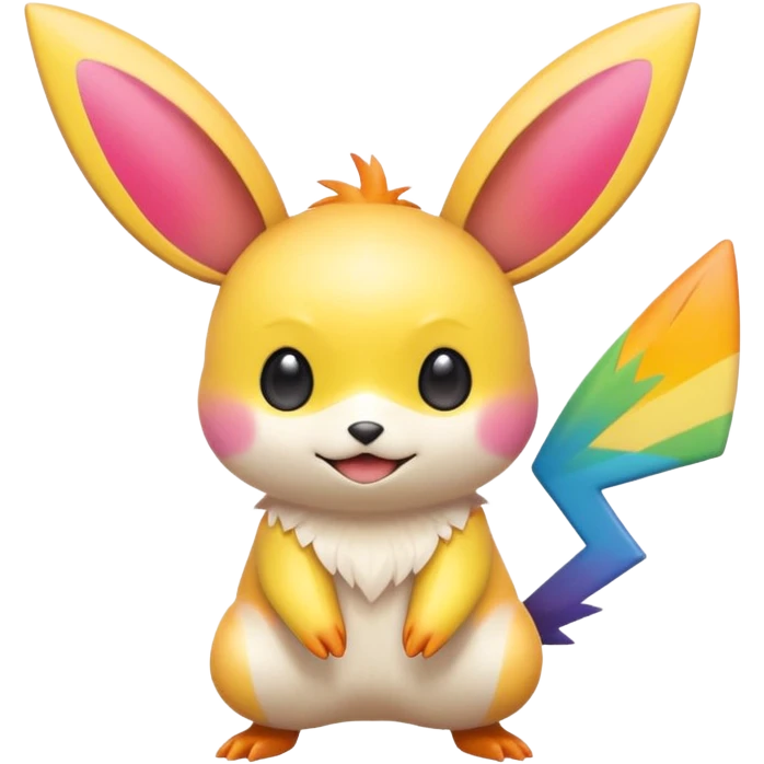 Rainbow-gradients Emolga-Pichu-Victini-fusion emoji