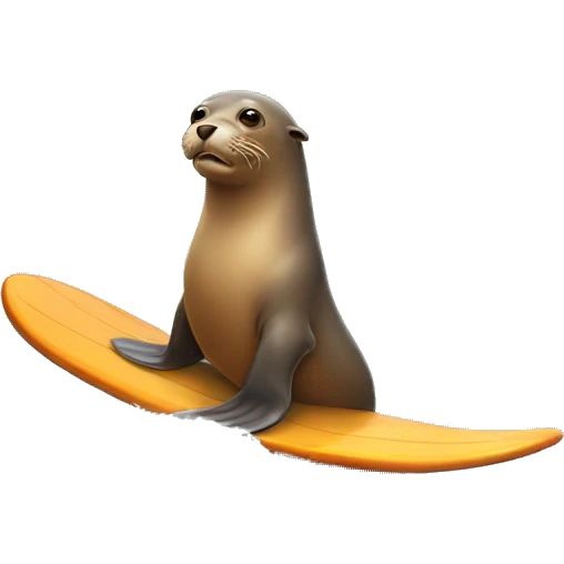 a sea lion surfing emoji