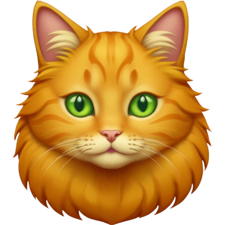 GATO AMARILLO SIN OREJAS VERDES Y OJOS VERDES Y MAS PELUDO emoji