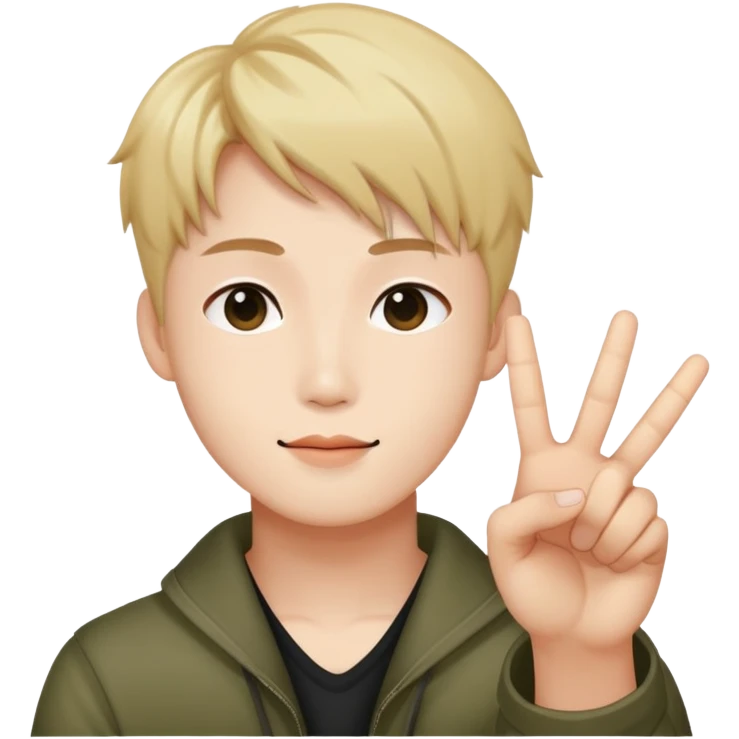Hongjoong doing a peace sign emoji