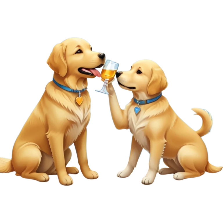 Two dogs drinking vodka  emoji
