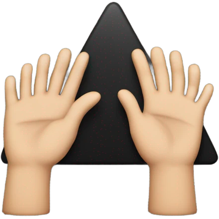 make a black "play" button with hands and arms in the middle, the typical triangle of the "play" symbol should be emoji