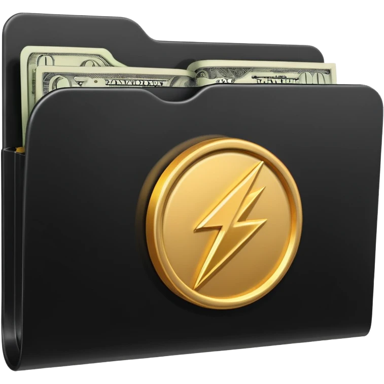black folder flash file with a money logo
 emoji