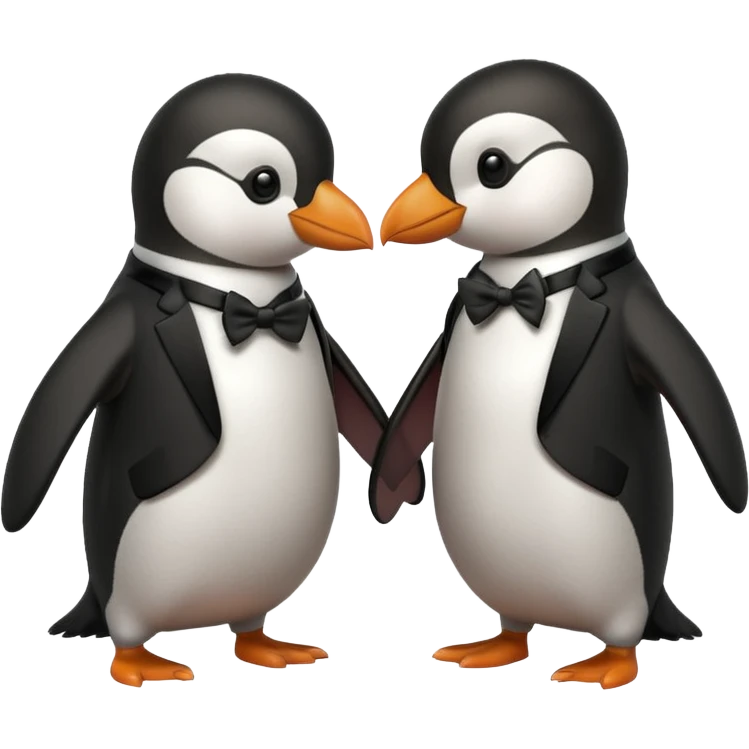 Penguin fighting emoji