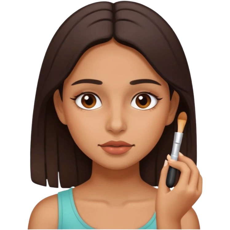 latin girl removing makeup, gentle, relatable emoji